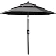 thumbnail image 1 of ABCCANOPY 11FT 3 Tiers Patio Umbrella With Crank Handle, Dark Gray, 1 of 6