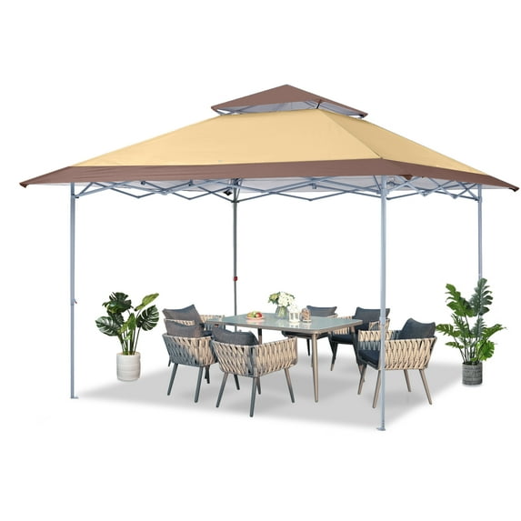 ABCCANOPY 13 ft x13 ft Outdoor Gazebo Pop up Sun Shade Canopy Tent, Khaki