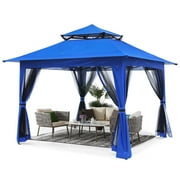 ABCCANOPY 13'x13' Gazebo Tent Outdoor Pop up Gazebo Canopy Shelter with Mosquito Netting, Blue