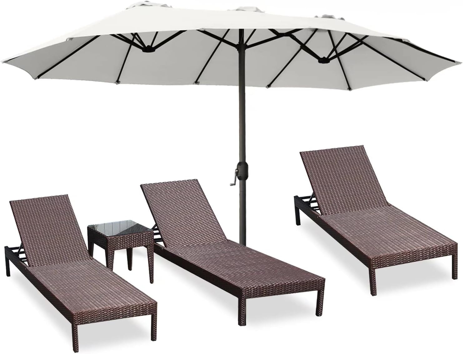 ABCCANOPY 15FT Patio Large DoubleSided Aluminum Garden Swimming Pool Umbrella With Crank Handle