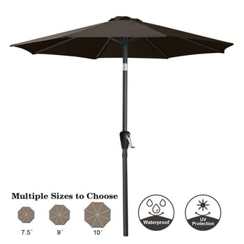 ABCCANOPY 7.5FT Patio Umbrella with Push Button Tilt,13+Colors, Brown