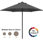 ABCCANOPY 7.5ft Outdoor Market Hand Push Patio Umbrella,12+Colors, Dark Gray