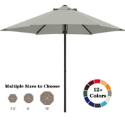ABCCANOPY 7.5ft Outdoor Market Hand Push Patio Umbrella,12+Colors, Light Gray