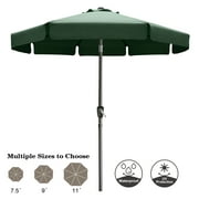 ABCCANOPY 7.5ft Outdoor Market Patio Umbrella with Push Button Tilt, 13+Colors, Green