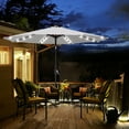 thumbnail image 1 of ABCCANOPY 7.5ft Patio Solar Umbrella LED Outdoor Umbrella with Tilt and Crank, Light Gray, 1 of 9