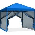 thumbnail image 1 of ABCCANOPY 8 ft x 8 ft Easy Pop up Outdoor Canopy Tent With Netting, Blue, 1 of 6