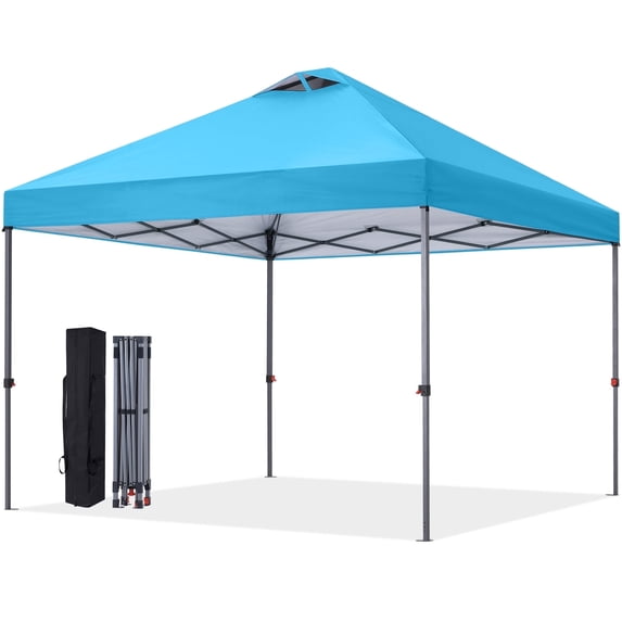 ABCCANOPY 8 ft x 8 ft Easy Pop up Outdoor Portable Instant One Push Function Canopy Tent with Air Vent, Sky Blue