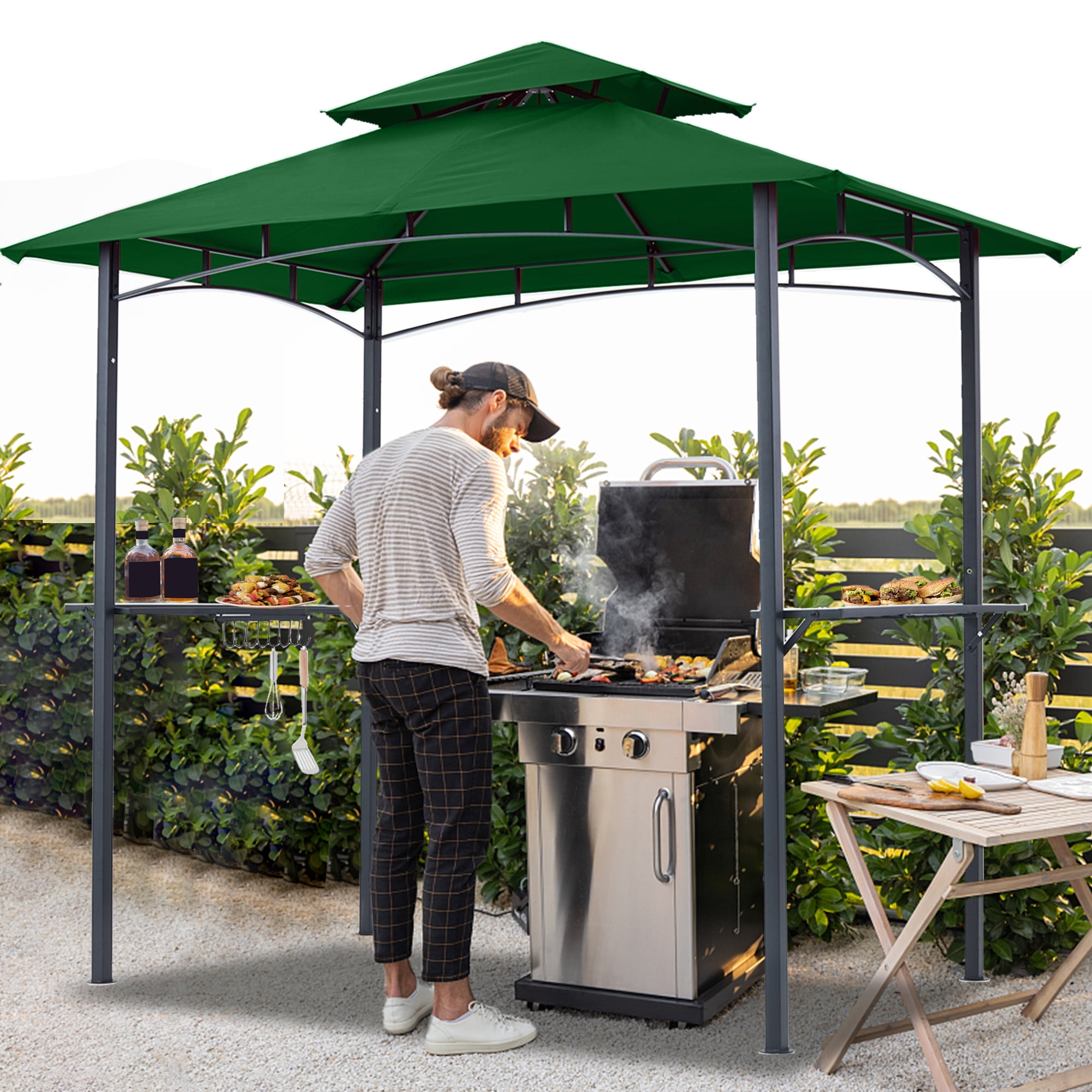 【日本製】 ABCCANOPY BBQ Grill Gazebo Shelter, 8'x 5' Double Tier Patio 小物