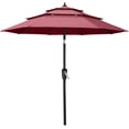 thumbnail image 1 of ABCCANOPY 9FT 3 Tiers Patio Umbrella With Crank Handle, Burgundy, 1 of 6