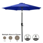 ABCCANOPY 10FT Patio Half Umbrella With Crank Handle, Turquoise