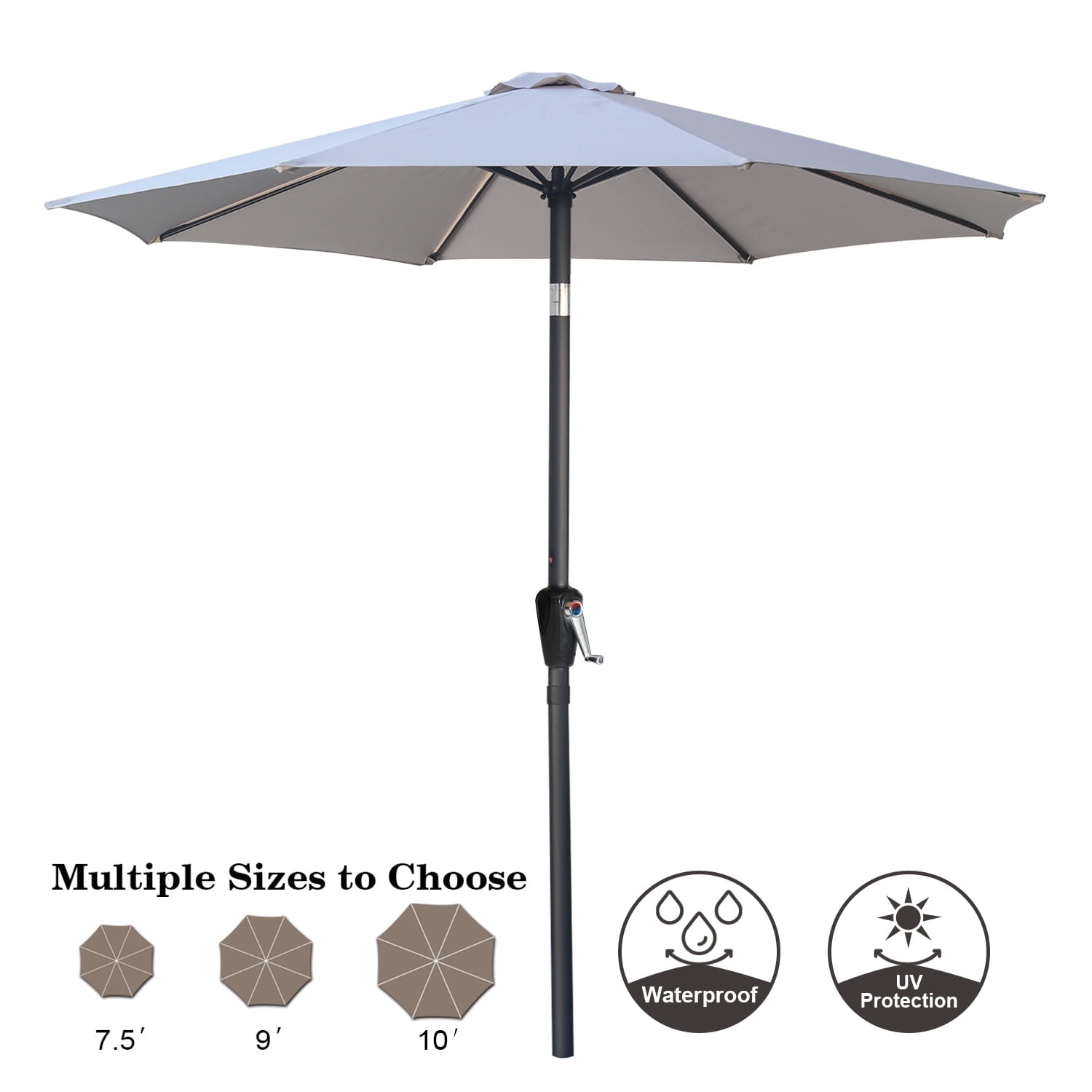 Set da Balcone, Tavolino con Piano in Vetro e 2 Sedie, Mobili da Giardino Pieghevoli e Portatili, Design Moderno - Grigio