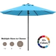 thumbnail image 1 of ABCCANOPY 9ft Outdoor Market Hand Push Patio Umbrella,12+Colors, Turquoise, 1 of 8