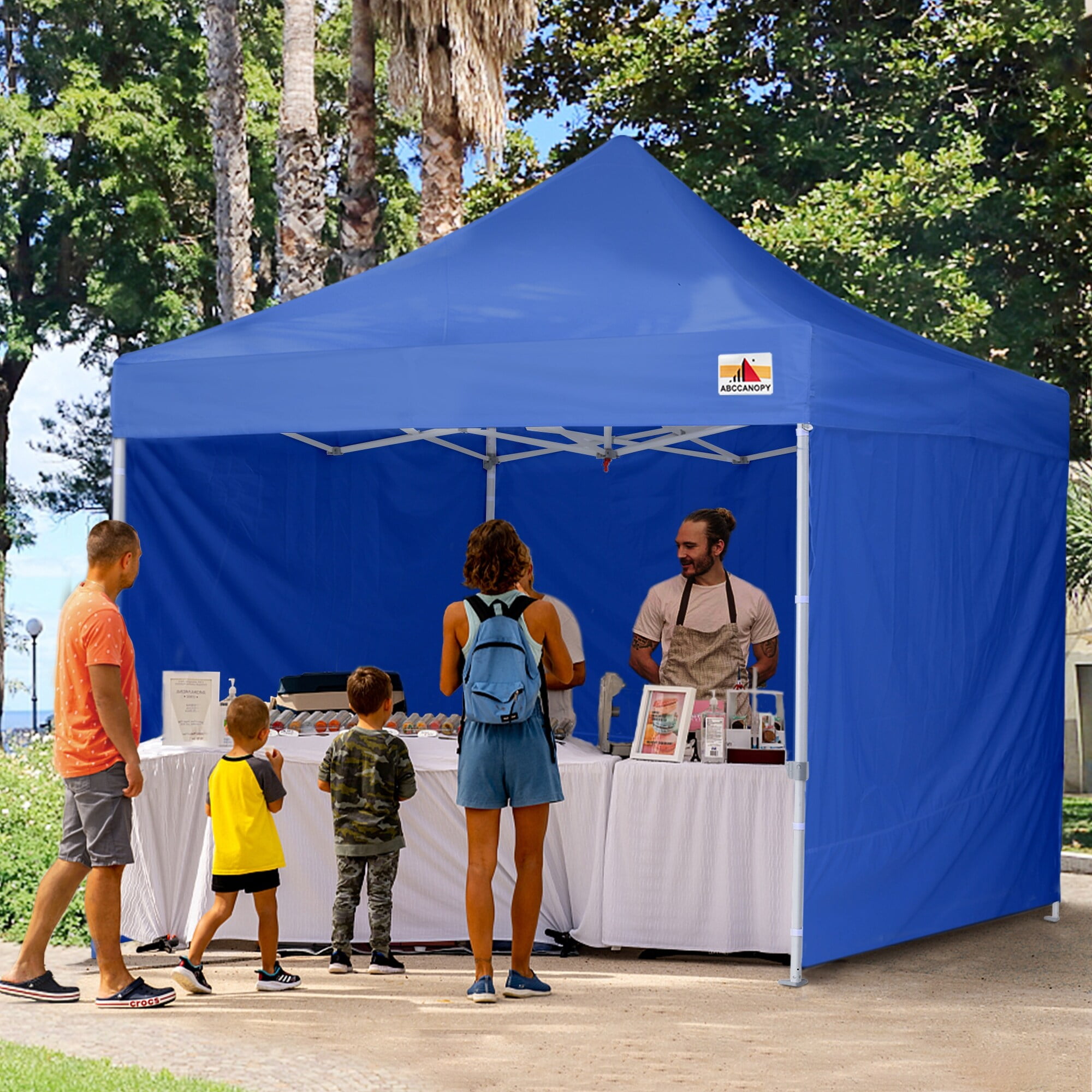 Blue 10ft x 10ft Commercial Metal Pop-Up Canopy
