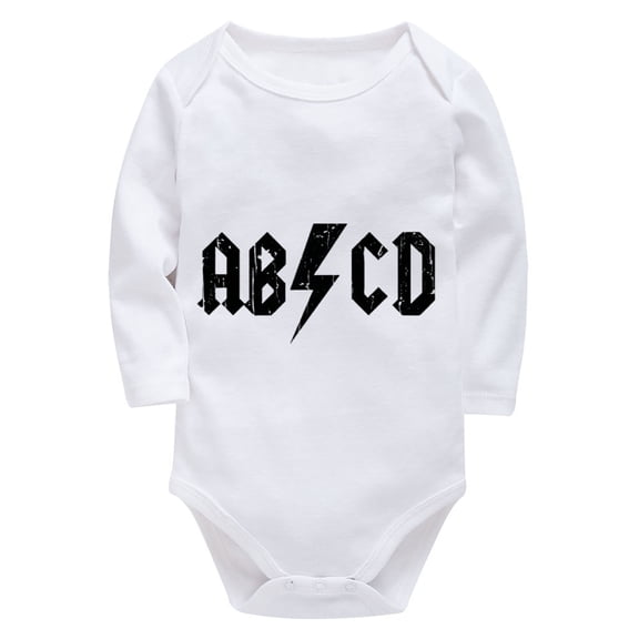 ABCD Alphabet Rock And Roll Onesie for Boys Long Sleeve Cotton Romper Baby Girl White Baby Girl Coming Home Outfits Newborn