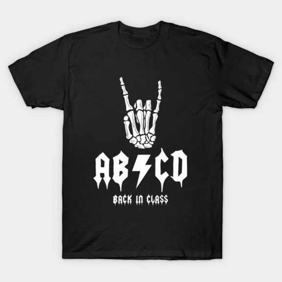 ABCD Back In Class Funny Teacher Student Retro Back To School Art Graphic G507 T-Shirt, for men and women, Up to Size 5XL