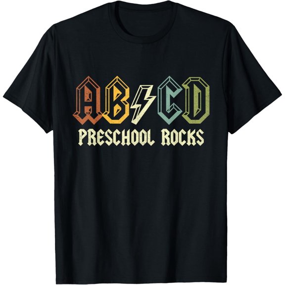 ABCD Rocks Back to School Preschool Rocks Funny Teacher Kids Boys Girls T-shirt