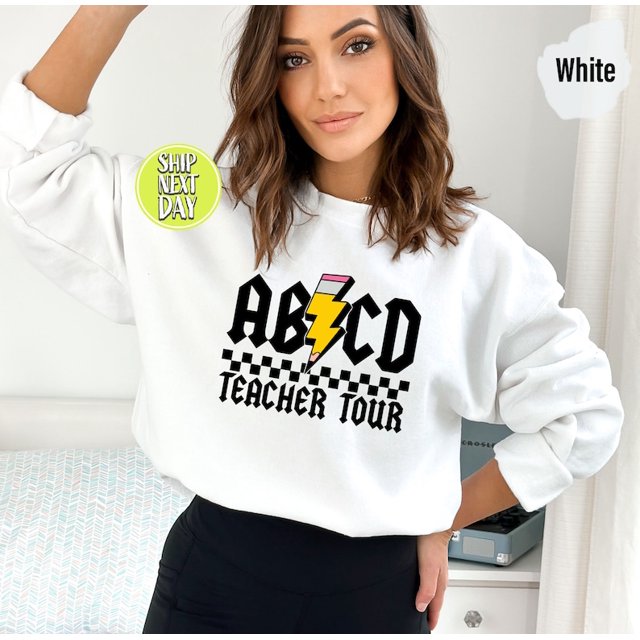 ABCD Teacher Tour Sweatshirt, Lightning Bolt Pencil, Funny Teacher