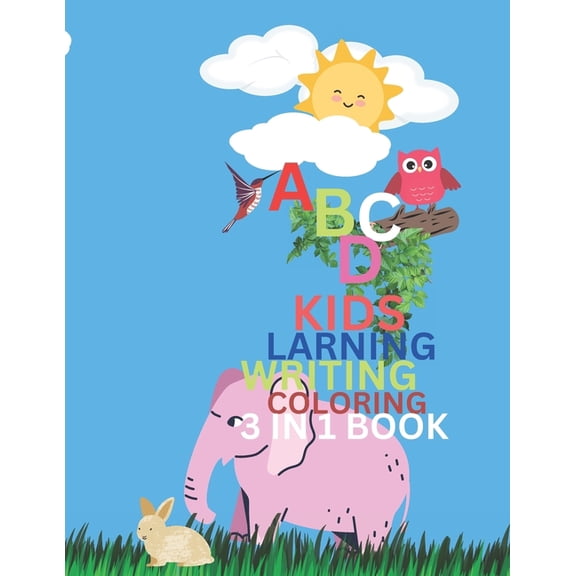ABCD kids Learning/Writing/Coloring 3 in 1 Book, (Paperback)