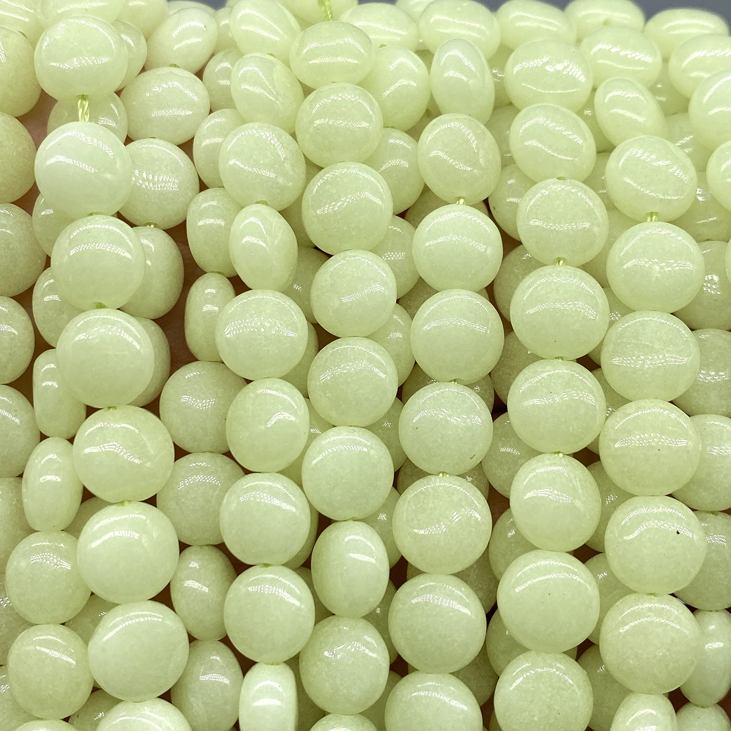 Glow-in-Dark Mexican Green Aragonite Beads - Rare Cave Calcite Crystal For Jewelry Making