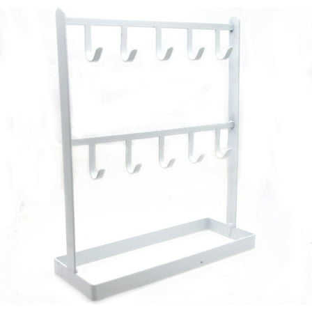 ABCISI 1 PC Tabletop Hook Rack – Jewelry Display Stand – Metal Retail Counter Display Stand for Necklace Bracelets, Earrings, Ring, Keys, Watches (White)