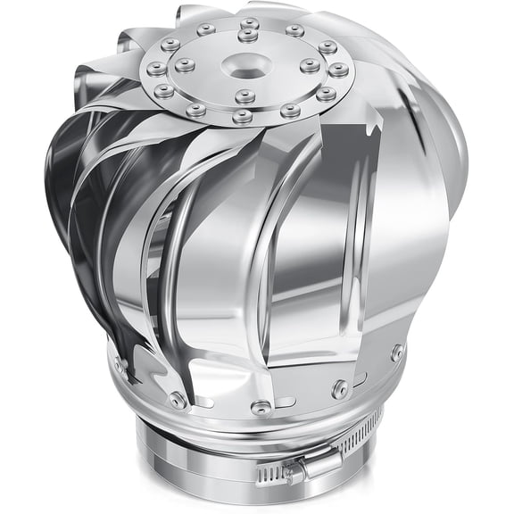 ABCISI 1 Pcs Non Power Roof Ventilator Wind Turbines Attic Air Vent Ventilating Fan Stainless Steel 201 for Houses Factory Attic Farm Leak Proof Vent Cap Fan (110mm)