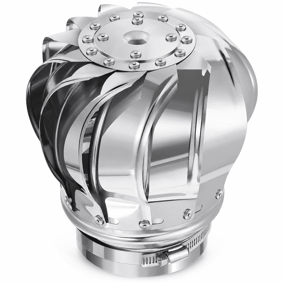 ABCISI 110 mm Roof Turbine Ventilator, Non-Powered Stainless Steel Attic Vent with 7.48 Inch Rotary Turbine, Wind-Driven Roof Air Vent for Houses, Garages, Workshops and Farms