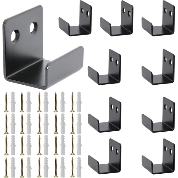ABCISI 10 Pack J Hooks, J Brackets Tile Hangers for Wall Mounting, Heavy Duty Mirror Hanging Clips/ Picture Frame Hooks, Fastener Utility Hooks for Ceramic Tile Display with Installation Screws