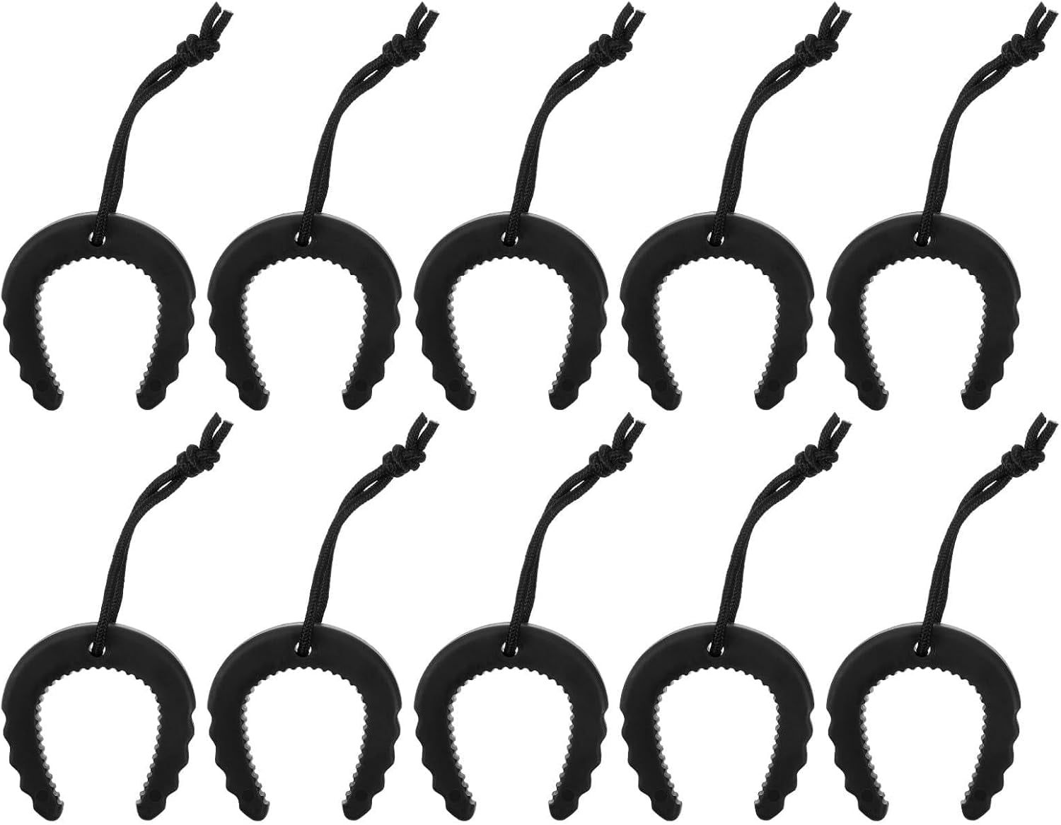ABCISI 10 Pcs First Responder Door Stops, Multi-Purpose Door Jammar with Nylon Cord, Compatible Tactical Gear for Police Law Enforcement Emergency Medical Services Firefighter (Black)