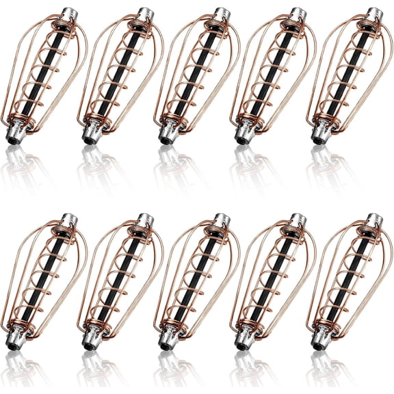 ABCISI 10 Pcs Fishing Feeder for Carp, Carp Fishing Equipment, Fishing Bait Lure Basket Holder Tackle Cage Carp Bait Cage Holder, Fishing Tackle Equipment Accessories, 20 Grams, Copper