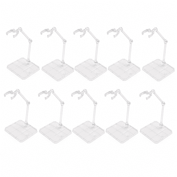 ABCISI 10Pcs Action Figure Stand Kits, Flexible Action Base Holder Gundam Action Figures DIY Model Kits, Support Stands Stretch Holder for DIY Decorations Dolls (White)