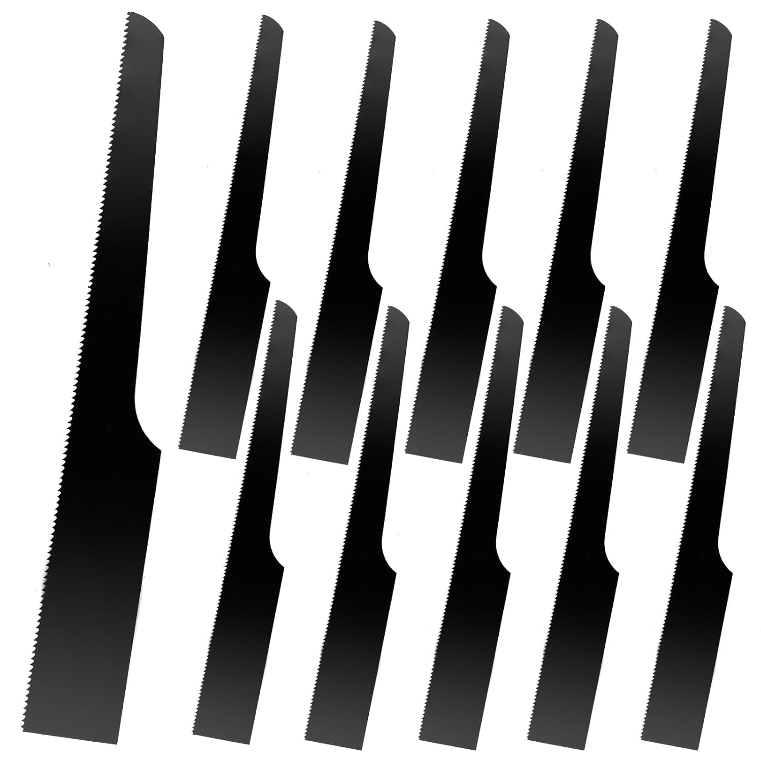 ABCISI 10Pcs Reciprocating Saw Blade Set, Reciprocating Air Saw Hacksaw Blades Tools for Metal, Woodcutting, Rubber, Accessories Cutting Tool (Black -18T)