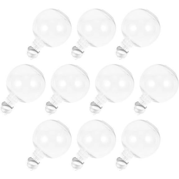 ABCISI 10pcs Christmas Drink Balls, Juice Bottles Clear Ornament Balls, Christmas Fillable Booze Tree Ornaments Water Bottle Bulbs Xmas Booze Pendant Ball for Party (Silver Lid, 7.2X6X6CM)