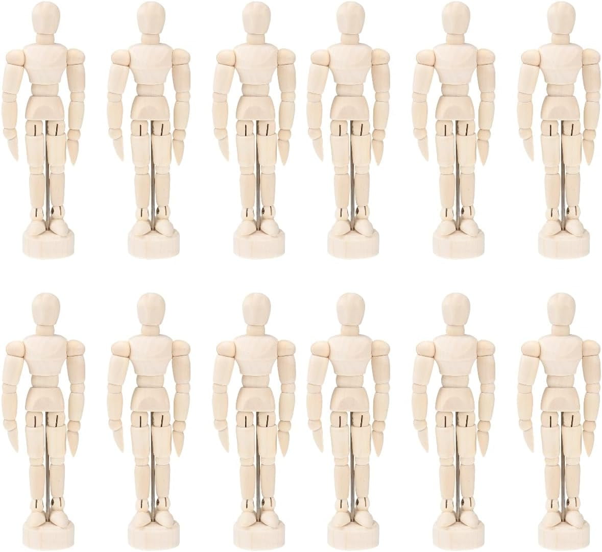 Man Wooden Jointed Doll Cartoon Blockhead Handmade House Decoration Sketch Model