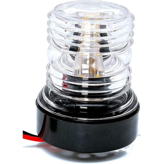 ABCISI 12V Waterproof Navigation Light, All Round 360 Degree 3 Color LED Anchor Light Sailing Light Side Bow Lights for Marine Boat & Yacht (Light Color: White)