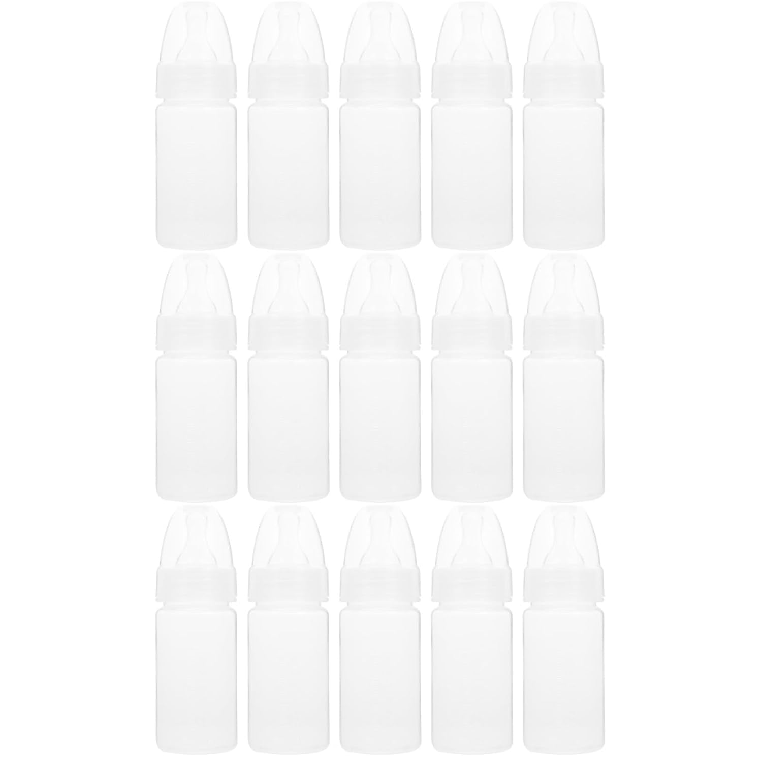 ABCISI 15 Pcs Newborn Disposable Milk Bottles Babies Supple Milk Bottles Classic Clear Neck Bottles (White)