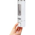 thumbnail image 1 of ABCISI 15oz Wall Mount Soap Dispenser - Manual Hand Shampoo and Shower Gel Dispenser for Bathroom and Kitchen - Lotion Container - Convenient and Stylish (White Shell, Silver Press), 1 of 10