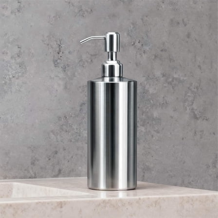 ABCISI 18/8 Stainless Steel Countertop Soap Dispenser, Premium Rustproof Liquid Hand Soap Dispenser, Soap Pump Bottle for Bathroom and Kitchen, 18.6 oz Capacity (1, Stainless Steel)