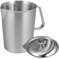thumbnail image 1 of ABCISI 2.0L/64oz Large Stainless Steel Pitcher, 8 Cup Metal Measuring Cups with Handle and Lid for Home Cooking, Restaurant Service, Latte Art and More, Precision Markings Measuring Cup for Liquid, 1 of 7