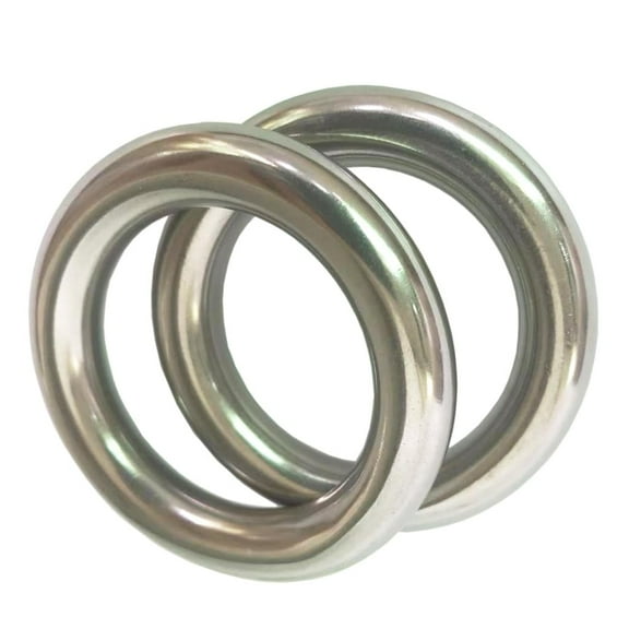 ABCISI 2.4" Seamless Welding O-Ring, 2 Pack 304 Stainless Steel Lifting Rings, Heavy Duty Smooth Solid Multi-Purpose Ring, 10mm x 40mm