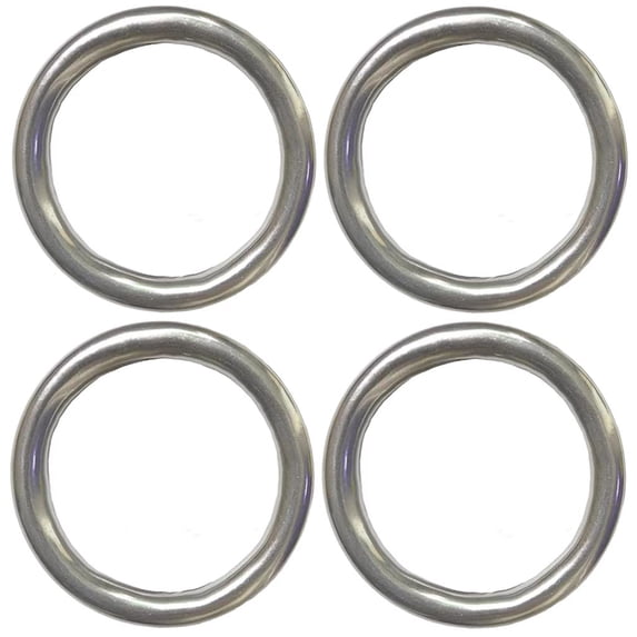 ABCISI 2.5" Metal O-Ring, 4 Pack 304 Seamless Welding Stainless Steel Lifting Rings, Heavy Duty Smooth Solid Multi-Purpose Big Ring for for Crafts, 8mm x 50mm