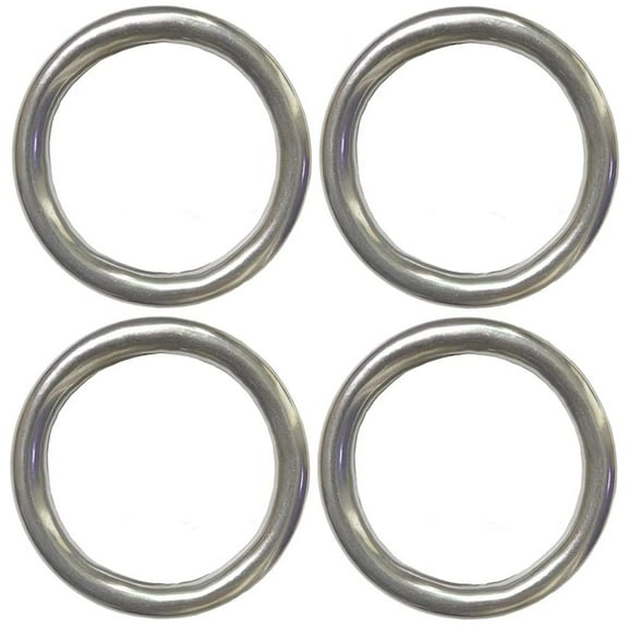 ABCISI 2.5" Metal O-Ring, 4 Pack 304 Seamless Welding Stainless Steel Lifting Rings, Heavy Duty Smooth Solid Multi-Purpose Big Ring for for Crafts, 8mm x 50mm