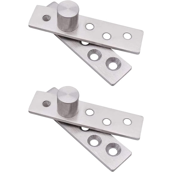 ABCISI 2 Pack Door Pivot Hinge, 270°Rotation Hidden Door Hinge Concealing Door Hinge Household Hinge Hidden Bookcase Hinges Door Hinges, Stainless Steel Door Hardware, Eccentric Shaft-Large