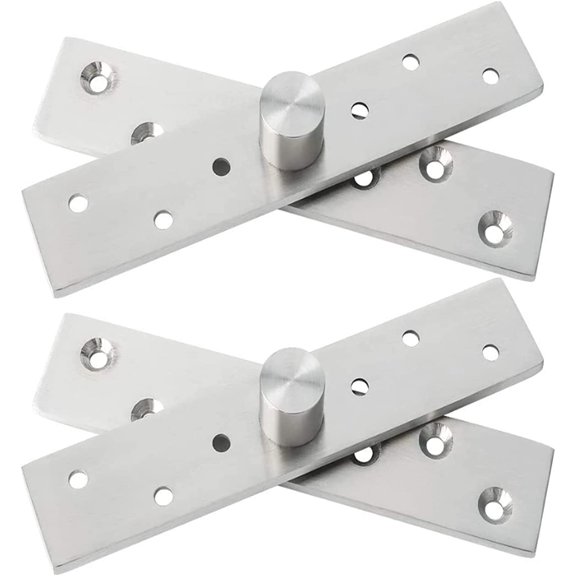 ABCISI 2 Pack Door Pivot Hinge, 360°Rotation Hidden Door Hinge Concealing Door Hinge Household Hinge Hidden Bookcase Hinges Secret, Stainless Steel Door Hardware, Small-Center Pivot