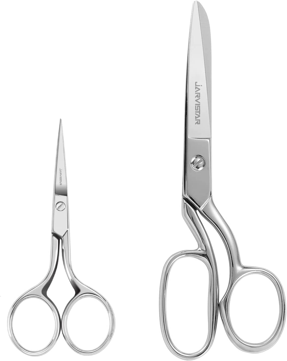 ABCISI 2 Pack Heavy Duty Fabric Scissors: Stainless Steel Shears, Sharp Knife Edge Steel Sewing Shears for Embroidery, Fabric Sewing, Tailoring,  Leather Craft (4 & 8 inch)