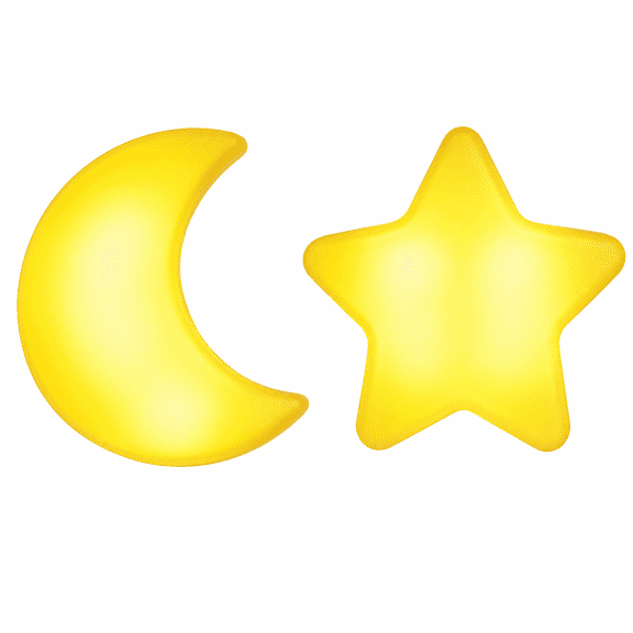 ABCISI 2 Pack Plug-In Night Lights, Moon and Star LED Night Light with Dusk-to-Dawn Sensor, Soft Warm Glow Wall Lights for Bedroom, Hallway, Stairs, Bathroom and Entryway