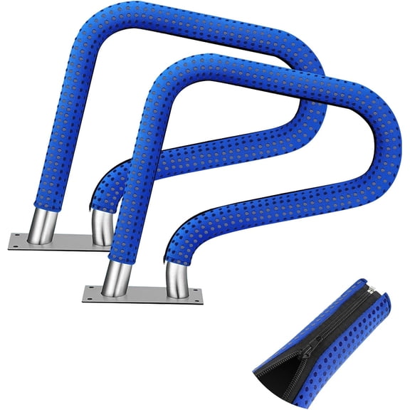 ABCISI 2 Pack Pool Handrail Covers, 6 Feet Neoprene Pool Railing Covers with Zipper, Slip Resistant Anti-Scald Hand Grip Pool Handle Rail Cover for Inground Pool