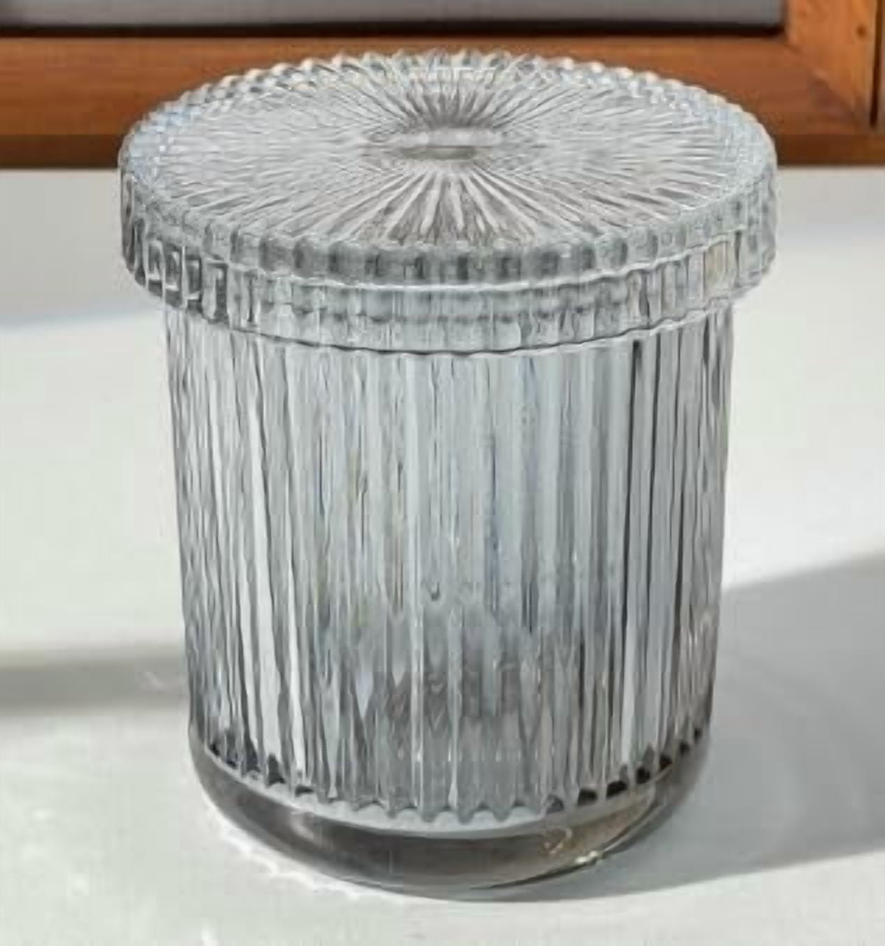 ABCISI 2 Pack Qtip Holder - Apothecary Jars with Lids, Bathroom Organizers and Storage Canister for Cotton Balls,Swabs,Floss Picks,Hair Ties,Clear Glass Vintage Bathroom Decor Jar Set (Gray)