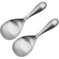 thumbnail image 1 of ABCISI 2 Pack Stainless Steel Rice Spoons, 8 Inch Thickened Heat Resistant Rice Scoopers Serving Spoons, Kitchen Set (Silver), 1 of 7