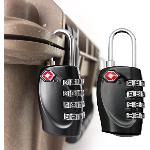 ABCISI 2 Pack TSA Approved Gun Case Locks for Pistol Cases, 4 Digits Travel Locks Combo Padlocks for Small Hard Case, Carrying Cases, Combination TSA Locks for Gym Lockers,Luggage,Cabinets,Backpacks