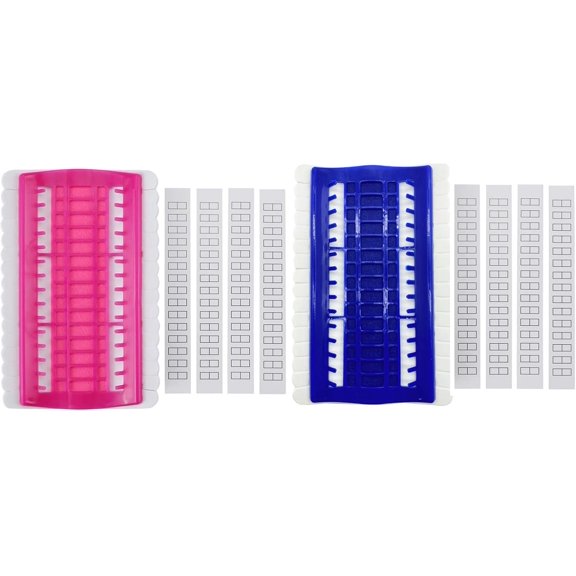 ABCISI 2 Pcs 30 Positions Embroidery Thread Organizer, Cross Stitch Tool Stitch Needles Holder, Embroidery Floss Organizer Kit (1 Blue, 1 Pink)